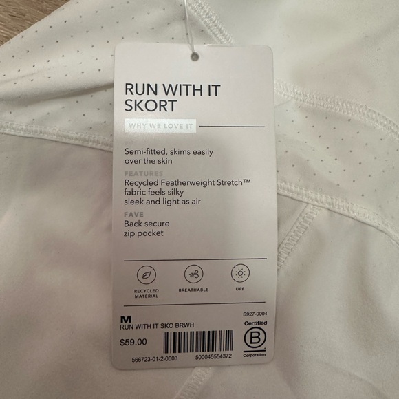 NWT Athleta Tennis Skort (Run With It Skort) - Size Medium - Picture 4 of 5